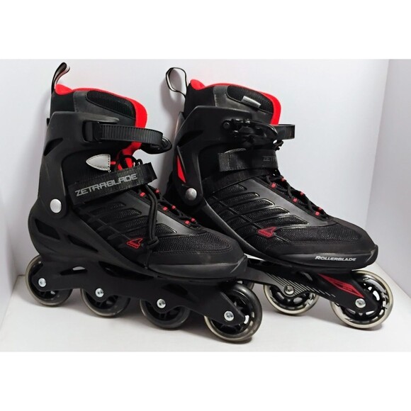 ZETRABLADE MENS SIZE 11 ROLLERBLADES INLINE SKATES BLACK RED - Picture 1 of 13